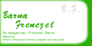 barna frenczel business card